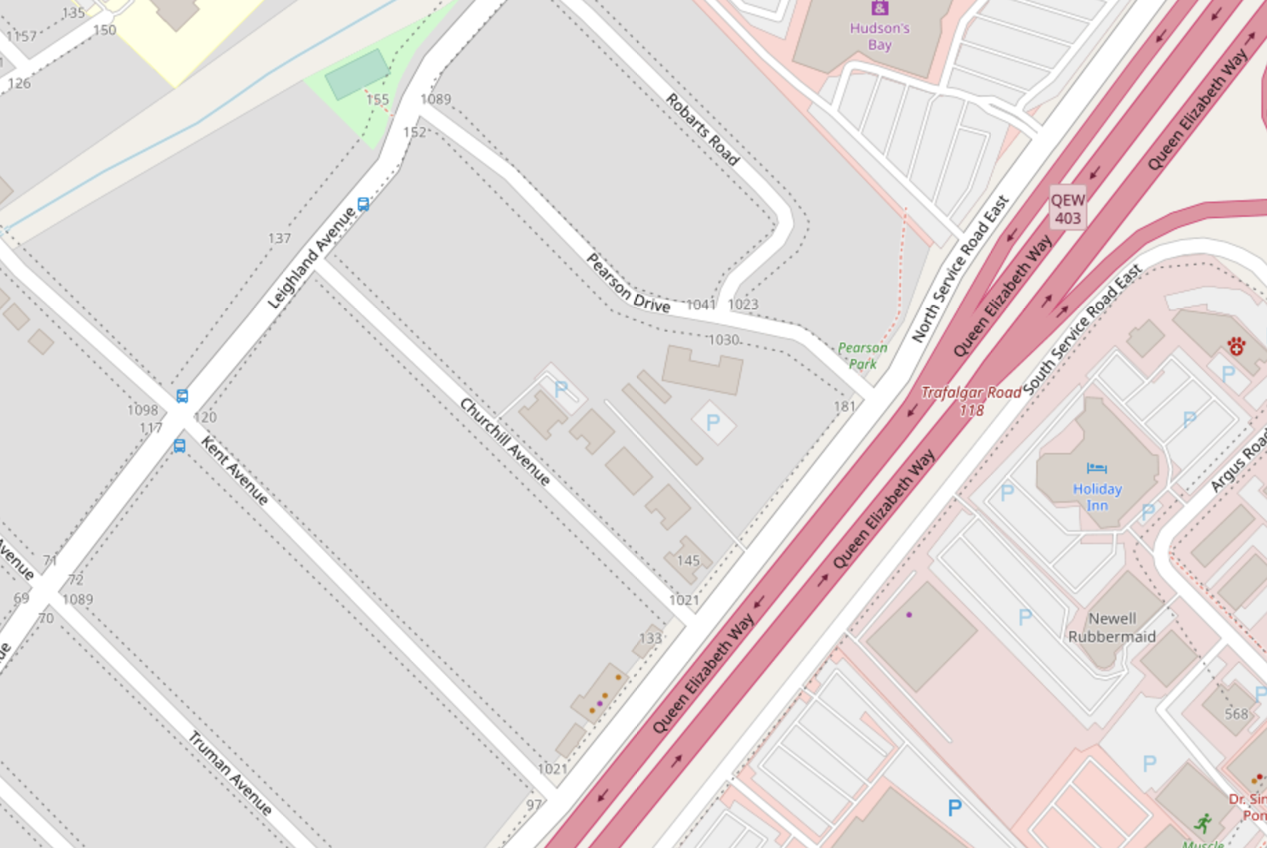 North Service Road and Churchill Ave | Openstreetmap